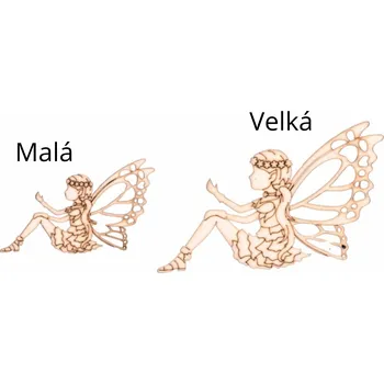 Dřevěná hračka Dřevěný výřez z překližky, Malá - SEDÍCÍ KVĚTINOVÁ VÍLA, 10x6 cm, 1ks