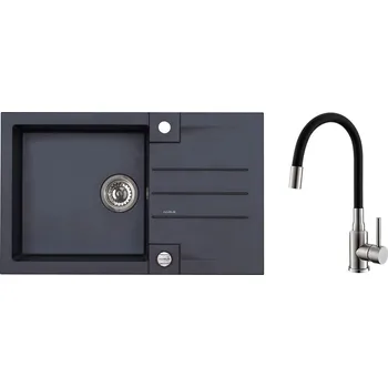 Kuchyňský dřez Alveus SET ALVEUS Rock 130/91 + baterie Mintas black BRS SETA23200
