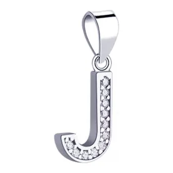 Šperk NUBIS® Stříbrný přívěšek - iniciála písmeno - NB-4489-J