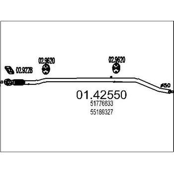 Auto-moto Výfuková trubka MTS 01.42550
