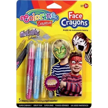 Výtvárné potřeby Barvy na obličej Colorino - metalické - 5 barev