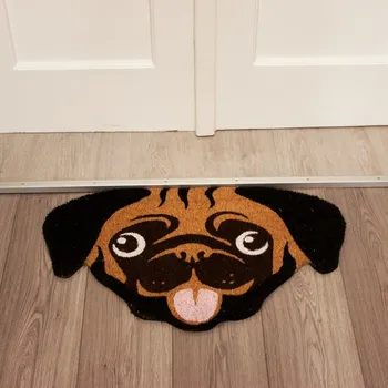 Rohožka HOME ELEMENTS Kokosová rohožka Pes, 43 x73 cm, hnědá