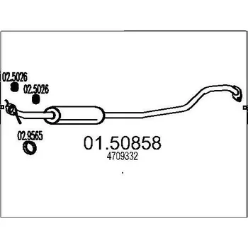 Tlumič výfuku Střední tlumič výfuku MTS 01.50858