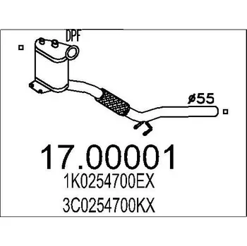 Filtr pevných částic Filtr pevnych castic, vyfukovy system MTS 17.00001