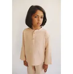 LiiLU dětská mušelínová košile SS24 - 055 nude Velikost: 128 100% organická bavlna