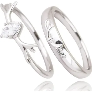 Prsten Flamenco Mystique Pozlacený prsten z chirurgické oceli bílého zlata, Chirurgická ocel Velikost prstenu: US8 EU17