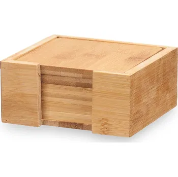 Kinvara Dřevěný tácek pod hrnek SQUARE, bambus, 6 ks
