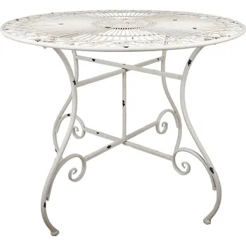 Zahradní stůl Clayre & Eef - kovový zahradní bistro stolek 101x77 cm