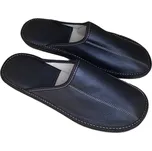 Ovčí Věci Pánské luxusní kožené pantofle černá, Velikost EU 45