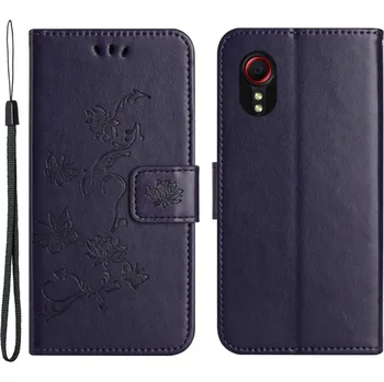 Pouzdro na mobilní telefon Flower knížkové pouzdro na Samsung Galaxy Xcover 7 - tmavěfialové