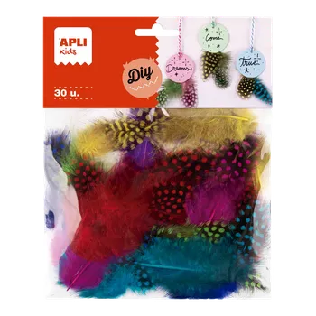 Peří barevné Luma, mix velikostí a barev, 30ks