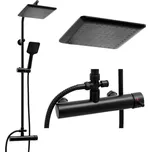 Erga Bodo, sprchová souprava s dešťovou hlavicí 23x23cm, černá matná, ERG-YKA-BP.BODO-23-BLK