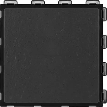 Venkovní dlažba Plastová terasová dlažba SimpleJack Fobos 30x30x1,3 cm - břidlice černá