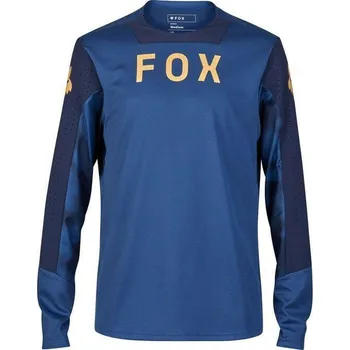cyklistický dres FOX Volný dres Defend LS Jersey Taunt - Indigo - XL