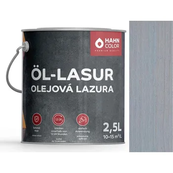 Olej na dřevo Hahn Color OLEJOVÁ LAZURA 2,5L OL-15 Stříbrnošedá - Silbergrau + dárek k objednávce nad 1000Kč