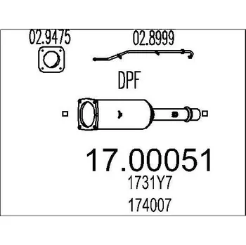 Filtr pevných částic Filtr pevnych castic, vyfukovy system MTS 17.00051