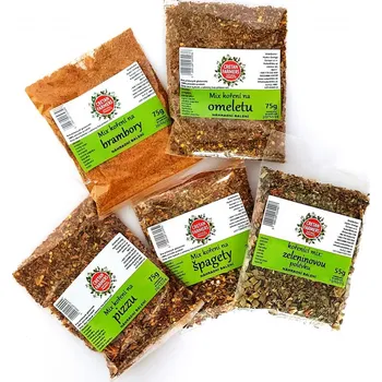 Koření Výhodná sada kořenících směsí bez soli "Bez masa-ECO" 5x75 g, Cretan Farmers
