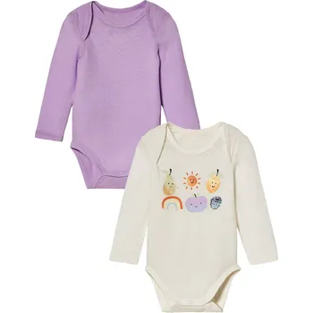 lupilu® Dívčí body s BIO bavlnou, 2 kusy (74/80, lila fialová / bílá)