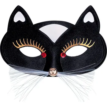 Karnevalový doplněk Škraboška - Kočka Barva: černá