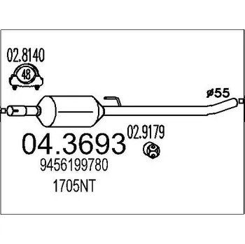 Katalyzátor Katalyzátor MTS 04.3693