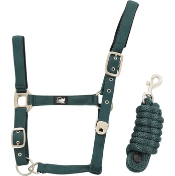 Prémiová ohlávka + vodítko Supreme fulltmavě zelená