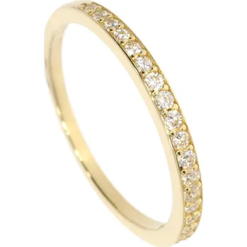 Šperk Zlatnictví Helios Prsten s linií zirkonů Velikost: 56, Váha: 1,4g