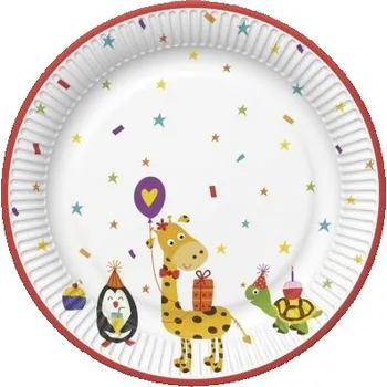Talíř Papírové talíře malé - Cute Party Animals - 18 cm - 8 ks - TD01_OG_036901