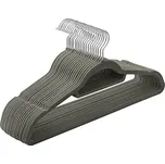 Plastová sametová ramínka balení 20 ks | šedé