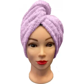Ručník TiaHome Turban na vlasy fialová