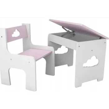 Dětský pokoj Dětský stoleček s židličkou mráček růžový