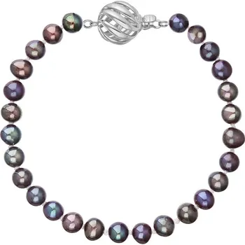 Náušnice Perlový náramek z říčních perel se zapínáním z bílého 14 karátového zlata 823001.3/9264B dk.peacock