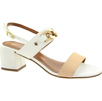Dámské sandále DONNA SERENA Dámské kožené bílé sandálky 475209DP-NUDE-255 Velikost 40