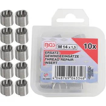 Závitořezný nástroj Sada náhradních závitových vložek | M14 x 1,5 mm | 10dílná, BGS 9430-1