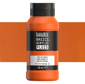 Vodová barva Akrylová barva Liquitex Basics Fluid - Vivid Red Orange