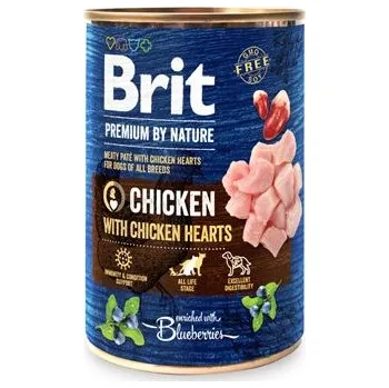 Volný čas Brit Premium Dog by Nature konz Chicken & Hearts 400g