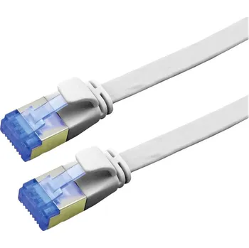 Datový kabel Value 21.99.2111 RJ45 síťové kabely, propojovací kabely CAT 6A F/UTP 1.00 m šedá stíněný, plochý, pozlacené kontakty 1 ks