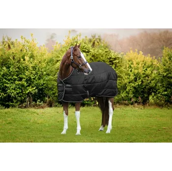 Deka pro koně Deka stájová Amigo Ripstop Insulator, 100 g, black/black & silver Délka zad: 155 cm