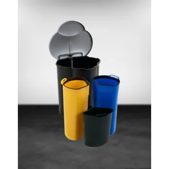 Odpadkový koš Deminas Speciální koš na separování odpadu 3 v 1 40 l