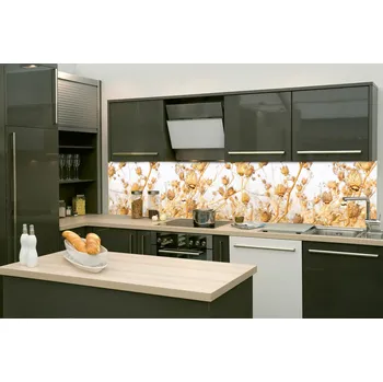 Fototapeta DIMEX | Fototapeta do kuchyně Suché bodláčí KI-260-180 | 260 x 60 cm | béžová, šedá + Samolepicí fototapeta za kuchyňskou linku DIMEX Suché bodláčí v šíři 260 cm