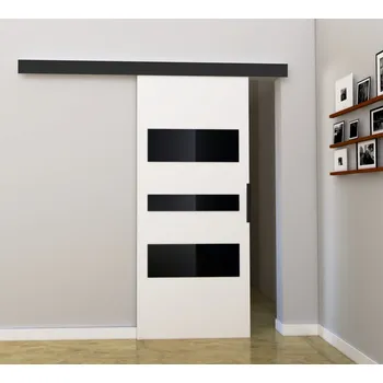 Interiérové dveře Posuvné dveře STANDART MIX C90, Bílá/Černá