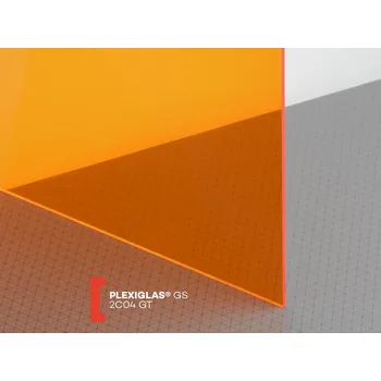 Plexisklo Röhm Oranžové plexisklo Plexiglas GS 3mm 2C04 (prop. 39%) 1010 x 2030 mm