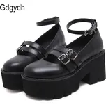 Dámské Chunky boty na platformě s pásky - Černé 39 Barva: Černá, Velikost: 39