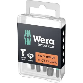 Bit Wera 057665 Bit 1/4&quot; Torx TX 25x50 typ 867/4 IMP DC Impaktor, sada 5 ks