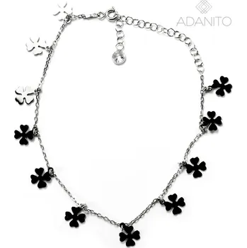 Řetízek Stříbrný řetízek na kotník čtyřlístek