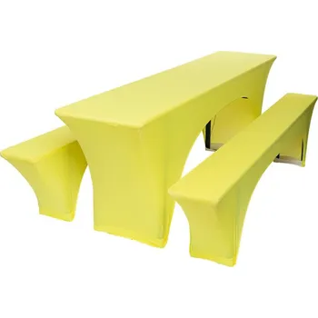 Napínací potah Elastický ubrus na pivní set 220 x 50 cm. Barva: žlutá