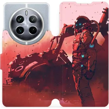 Pouzdro na mobilní telefon Flipové pouzdro Mobiwear - Realme 12 Pro Plus 5G - MA09S Průzkumník s červeným vozítkem (Knížkové flip pouzdro, obal, kryt na mobil Realme 12 Pro Plus 5G - MA09S Průzkumník s červeným vozítkem, materiál Umělá kůže + TPU - ochrana 360°, stojánek, silikonov