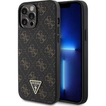 Pouzdro na mobilní telefon Guess PU Leather 4G Triangle Metal Logo kožený Kryt pro iPhone 13 Pro Max Barva: Černá