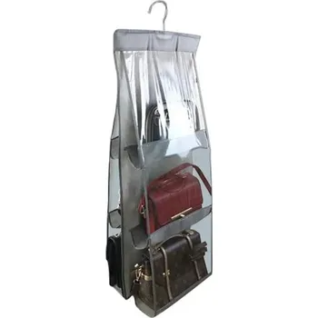 Úložný box Průhledný závěsný organizér na kabelky a obuv - Šedá