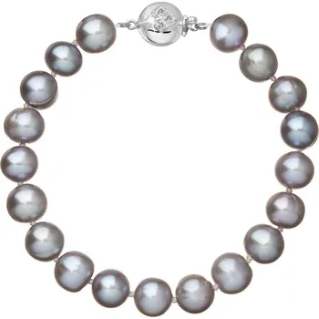 Náušnice Perlový náramek z říčních perel se zapínáním z bílého 14 karátového zlata 823010.3/9270B grey