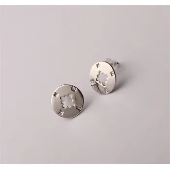 Náušnice Flamenco Mystique Jemné Náušnice Větrné Růže, Stříbrná, Průměr 1,3 cm, z Obecných Kovů